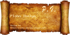 Plohn Ibolya névjegykártya